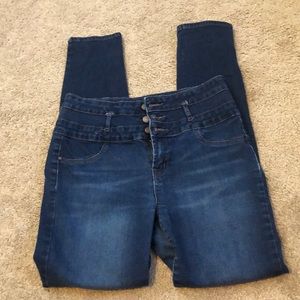 Dark wash high waisted jeans